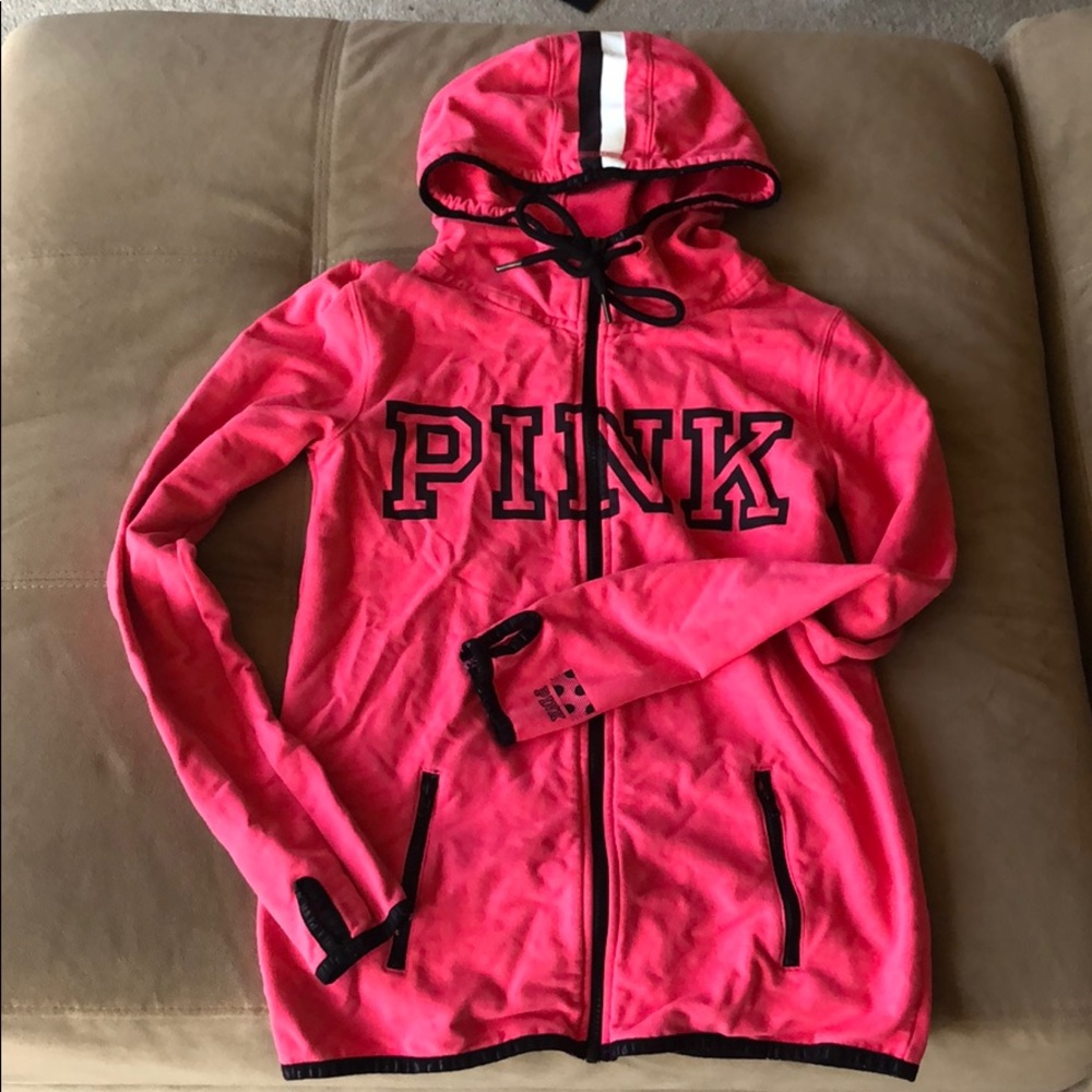 VS PINK Hot Pink Full Zip Hoodie